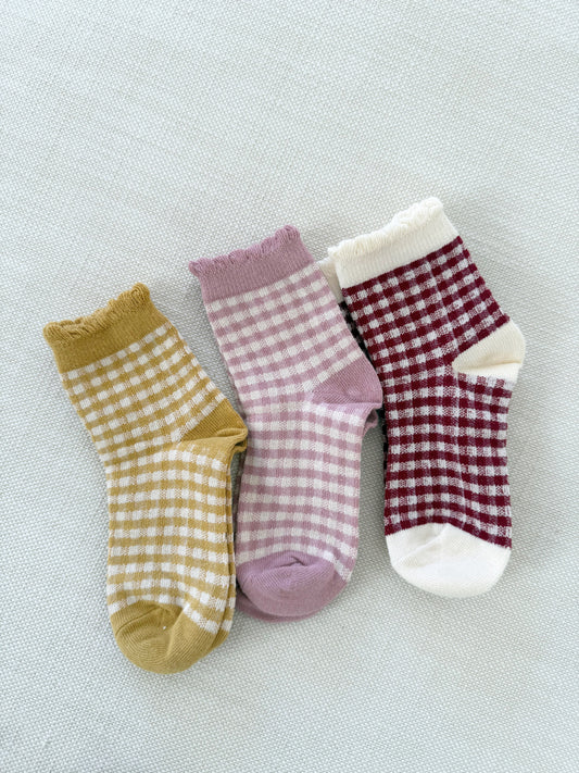 Gingham Holiday Socks